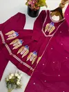 Nsr 916 Roman Silk Kurti With Plazzo Dupatta Collections